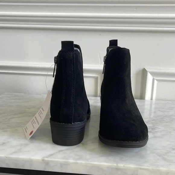 Leather and faux suede waterproof boots womens boots black boots - Picture 5 of 7